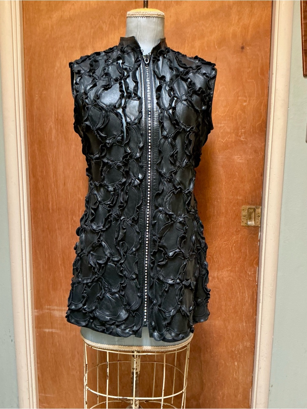 Vintage 90’s Stillman Studio NY Black Leather Mini Dress